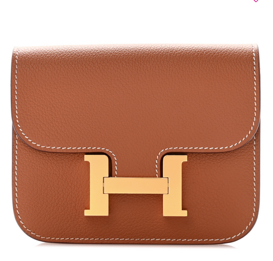 Hermes  Evercolor Constance Slim Wallet Gold